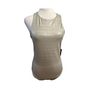 Women’s Express silver metallic bodysuit- size medium NWT